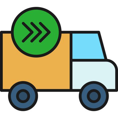 Kamyon dağıtım simgesi - taslak biçimi