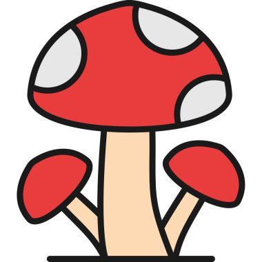 şirin mantar karikatürü, vektör çizimi tasarımı