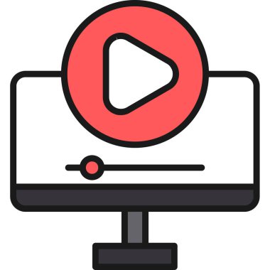 Video oynatıcı ikon vektör illüstrasyonu