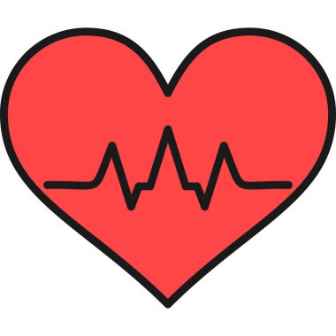 kalp atışı ikon vektör illüstrasyonu