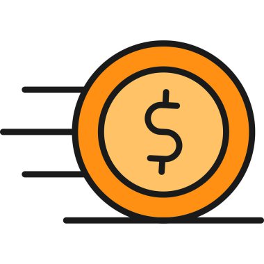 Dolar vektörü düz renk simgesi