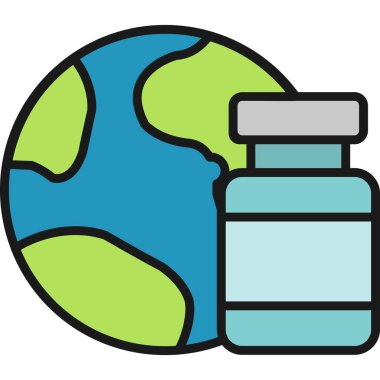 dünya tıp ikonu vektör illüstrasyonu