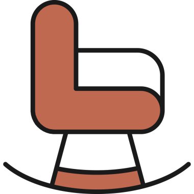 Bir sandalye simgesinin vektör illüstrasyonu