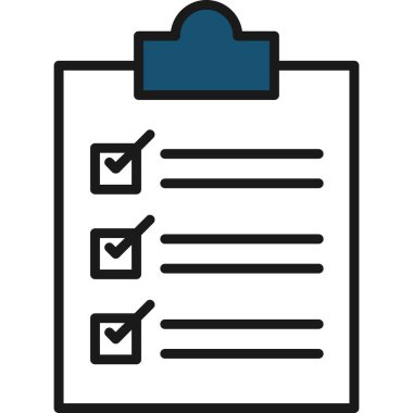 Kontrol listesi. Web simgesi basit illüstrasyon