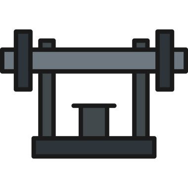 Spor salonu ve spor aletleri ikonu, vektör illüstrasyonu. spor