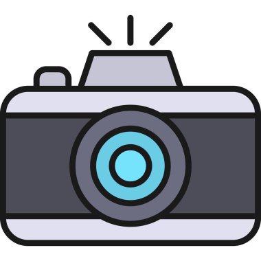 kamera fotoğrafçılık simgesi - taslak biçimi