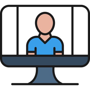 Konferans ikonu. vektör illüstrasyonu