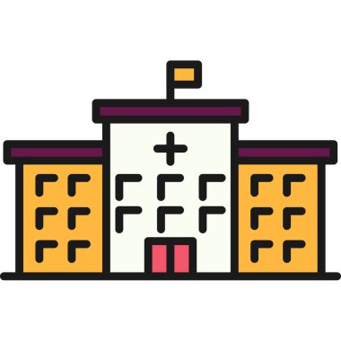 bina simgesi oluşturma, ana hatlı vektör çizimi