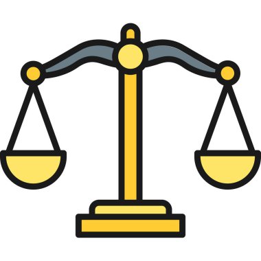 Adalet Ölçeklendirmesi simge vektör çizelgesi çizimi