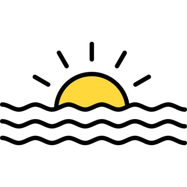 Yaz plajı vektör simgesi