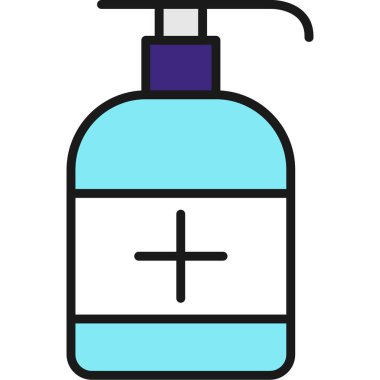 Sprey şişe ikonu. Web için vektör simgelerinin özet çizimi