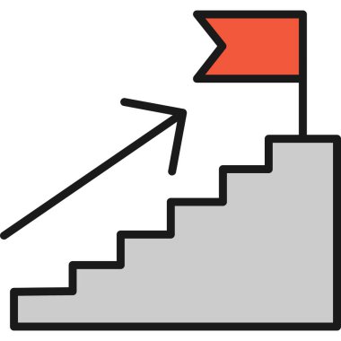 Merdivenler. Web simgesi basit illüstrasyon