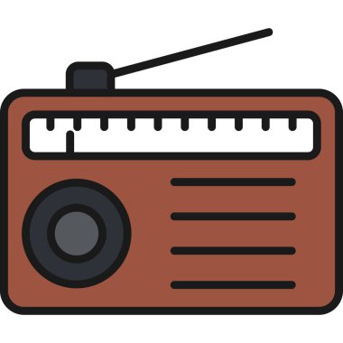 radyo düz simgesi, vektör illüstrasyonu