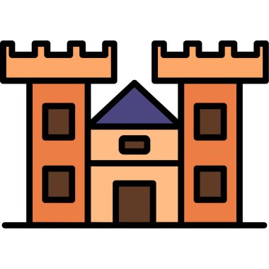 Şato. Web simgesi basit illüstrasyon