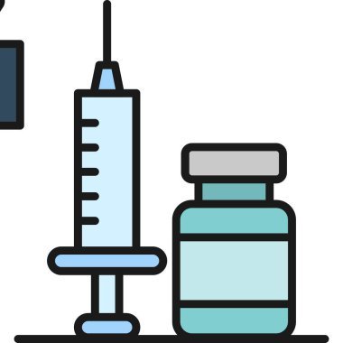 Enjeksiyon. Web simgesi basit illüstrasyon