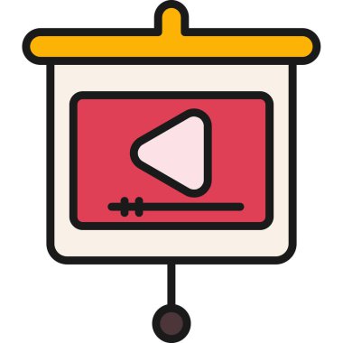 video. Web simgesi basit illüstrasyon