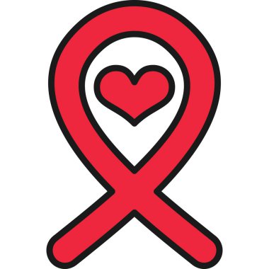 Kalp ikonu vektör illüstrasyonu