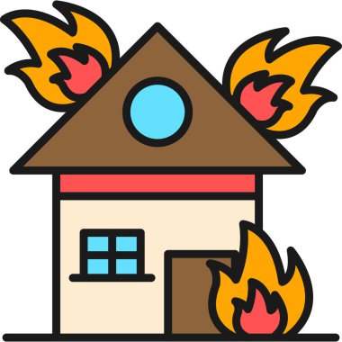 Yanan ev simgesi - taslak biçimi