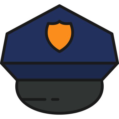 Polis düz vektör simgesi