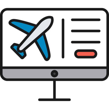 Uçuş düzlemi simgesinin vektör çizimi