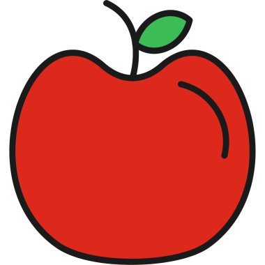 elma ikonu vektör illüstrasyonu