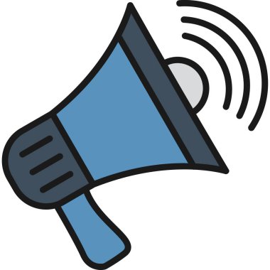 megafon ikonu. Vektör illüstrasyonu