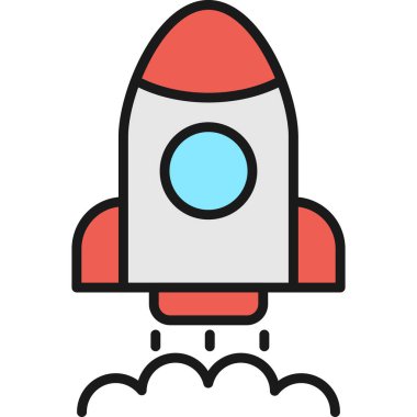 Moda biçimi izole edilmiş arkaplanda roket simgesi