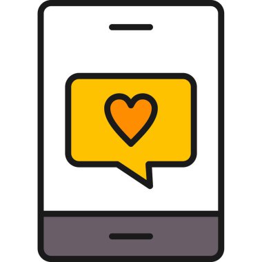 ileti sohbet simgesi renk ana hatları vektörü