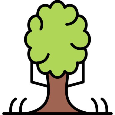 ağaç simgesi, basit vektör illüstrasyonu