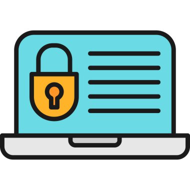 Kilit. Web simgesi basit illüstrasyon