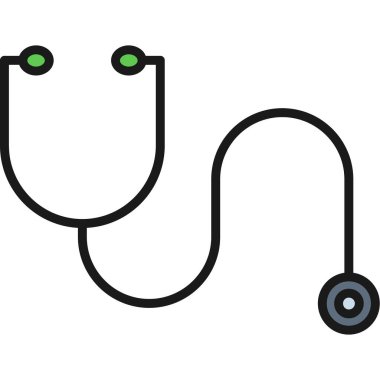 Steteskop. Web simgesi basit illüstrasyon