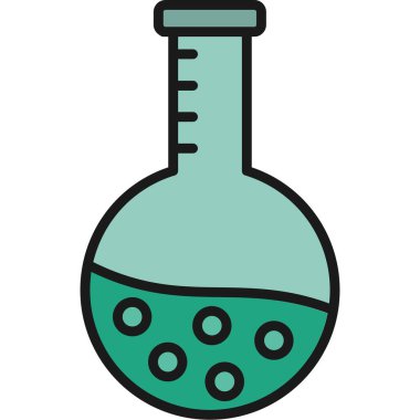 Kimya deneyi bilim simgesi - ana hatlar biçiminde