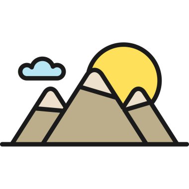 Güneş simgesi, vektör illüstrasyonu