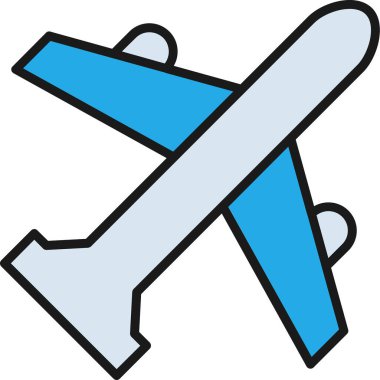 Uçak seyahat düzlemi simgesi - taslak biçimi