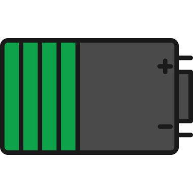 pil simgesi. Web için basit pil vektör simgeleri çizimi