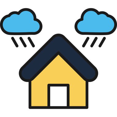 Hava ve bulutlu vektör simgesi. Basit vektör illüstrasyonu