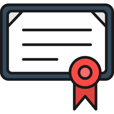 Sertifika simgesi. vektör illüstrasyonu