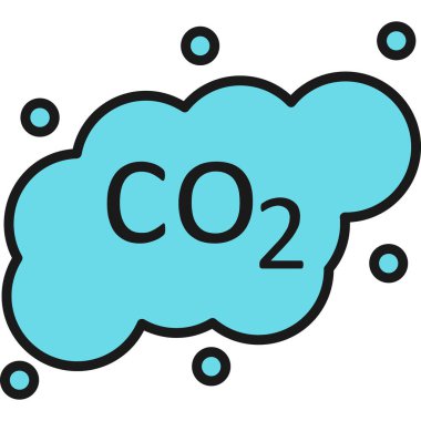 Bulut ve karbondioksit işaretinin vektör simgesi