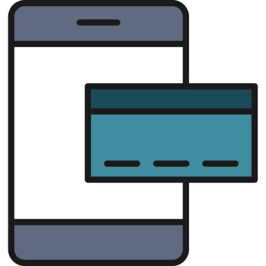 Kredi kartı vektör illüstrasyon tasarımlı akıllı telefon