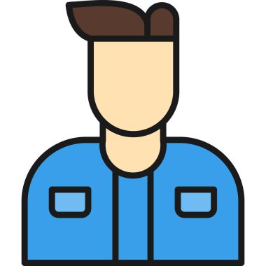 Erkek işçi ikonu. özet işçi vektör illüstrasyonu