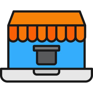 Dükkan. Web simgesi basit illüstrasyon