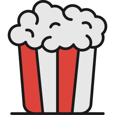 Patlamış mısır. Web simgesi basit illüstrasyon