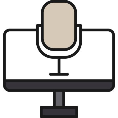 Mikrofon. Web simgesi basit illüstrasyon