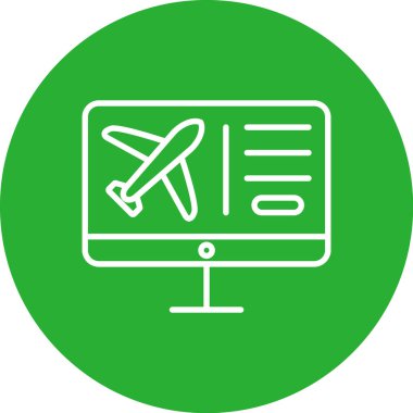 Uçuş bileti ikonu vektör illüstrasyonu