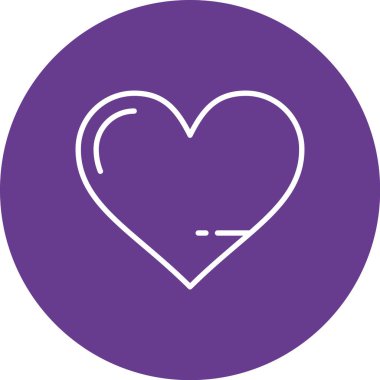 Mor ikonlu kalp, basit vektör illüstrasyonu