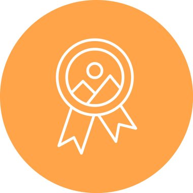 Madalya simgesi soyut arkaplanda izole edildi