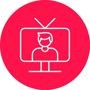 Televizyon simgesi, vektör illüstrasyonu