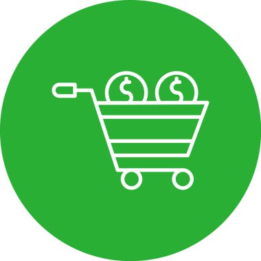 Alışveriş sepetinin vektör çizimi modern simge