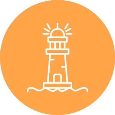 Deniz feneri. Web simgesi basit illüstrasyon