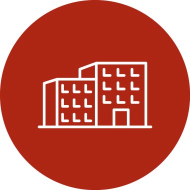 Kırmızı bir binanın vektör illüstrasyonu